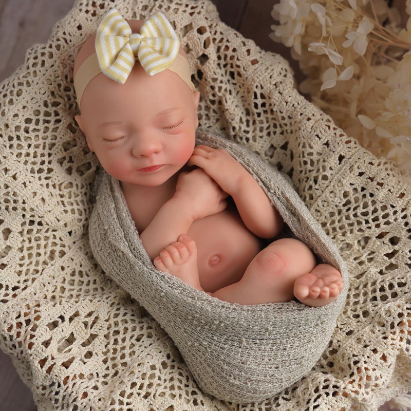 BABESIDE Silicone Baby Doll Lifelike Reborn Baby Dolls - 16 Inch (Weight 4 Lb) Full Platinum Silicone Reborn Baby Doll Slicone Full Body Anatomically Correct Sleeping Baby Girl with Gift Box - Image 5