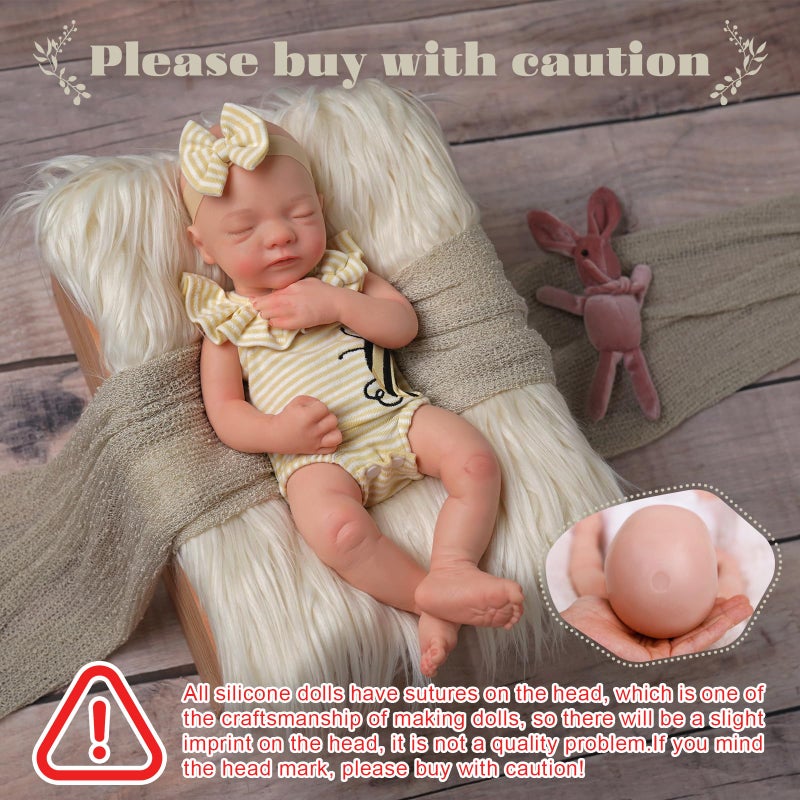 BABESIDE Silicone Baby Doll Lifelike Reborn Baby Dolls - 16 Inch (Weight 4 Lb) Full Platinum Silicone Reborn Baby Doll Slicone Full Body Anatomically Correct Sleeping Baby Girl with Gift Box - Image 4