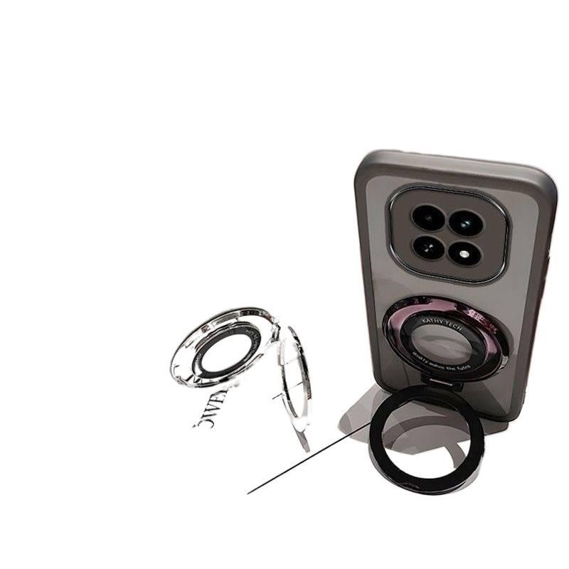 BB غطاء MagSafe بTPU لـ Redmi Note 14 مع حماية من السقوط وحامل قائم مع مقاوم للصدمات مع مغناطيسي مع حماية العدسة باللون رمادي بوظيفة حامل من مادة TPU باللون الأحمر باللون الرمادي - Image 5