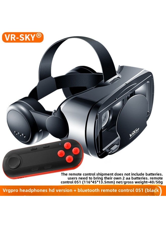 Selection Of VR Glasses Large Headset Version Of VRG Virtual Reality Glasses Head-mounted Game Helmet 3D Glasses-Colour:Big Headphones Hd Version (english) + Remote Control 051 - Image 1