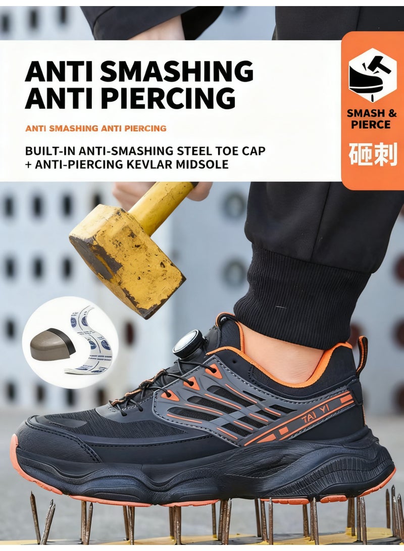 سكاي فيو أحذية أمان للرجال والنساء مقاومة للثقب، أحذية رياضية عملية آمنة، خفيفة الوزن، مريحة، غير قابلة للتدمير، مقاسات من 40 إلى 46 - Image 3