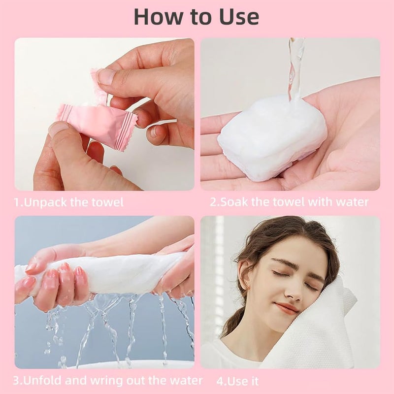 ZAKUDI Disposable Face Towels & Compressed Washcloths for Travel - Fast Drying Lightweight Camping Towels, Magic Towel Minis for Your Purse, One Size Beauty Makeup Remover Wipes Individually Wrapped(14 pcs)  - Image 3