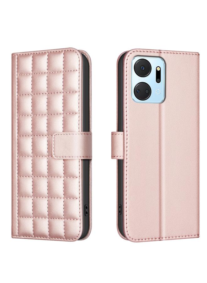 اس-توب جراب هاتف Honor X7a بتصميم مربع من الجلد - Image 1