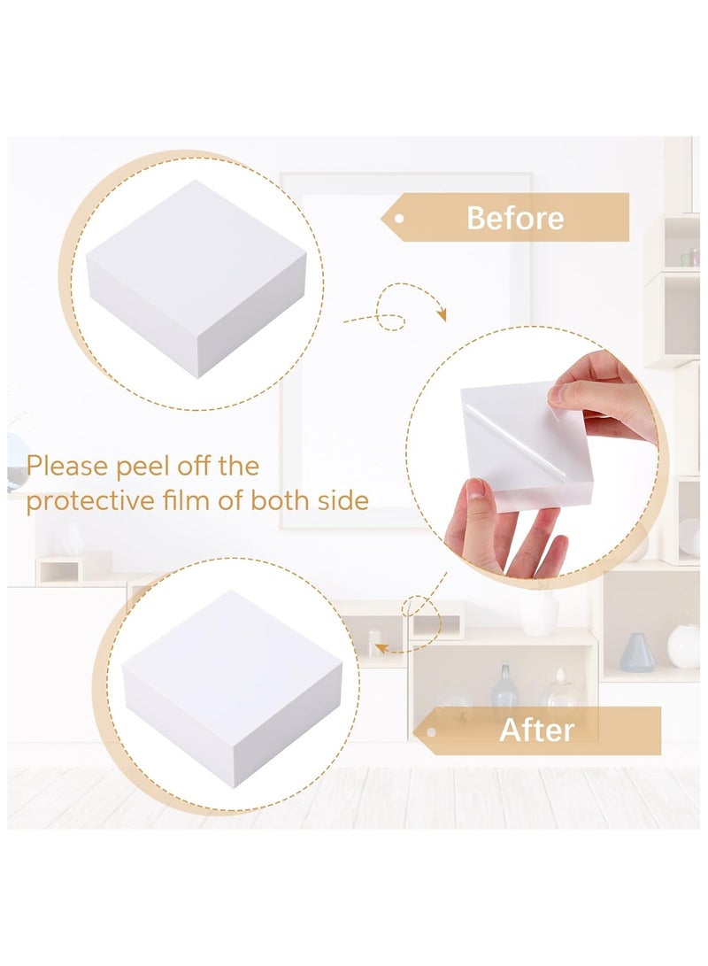 TPGP 6 Pack Acrylic Risers for Display Acrylic Cube Boxes Acrylic Risers Display Stands with Hollow Bottoms Acrylic Decorative Stand for Jewelry Display Candy Table Decor 6 Sizes (White) - Image 2