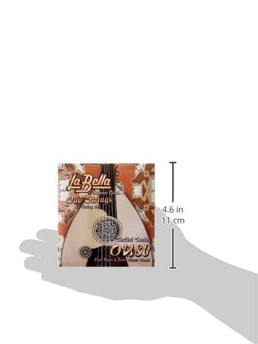 La Bella OU80 Oud Strings 12- String Set Turkish Tuning Plain Nylon Silver- Plated Wound 22-42 - Image 2