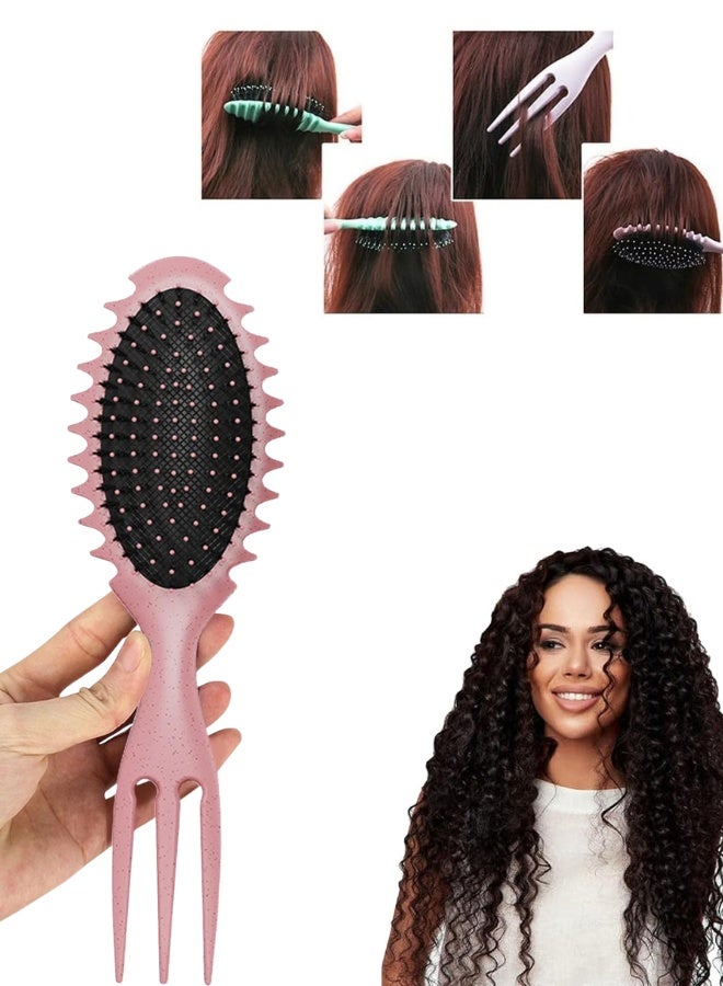 فرشاة شعر مجعد احترافية - فرشاة مرنة لفك التشابك وتحديد التجعد للشعر الرطب والجاف، مضادة للتجعد، تصفيف بدون ألم للنساء والرجال، مثالية للشعر المموج والمجعد والمتعرج - Image 1