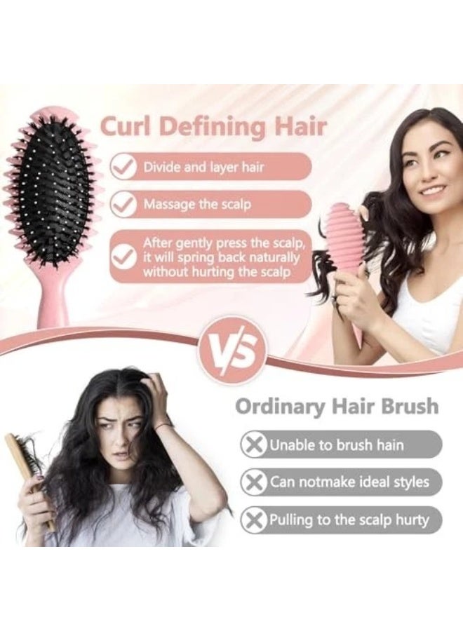 فرشاة شعر مجعد احترافية - فرشاة مرنة لفك التشابك وتحديد التجعد للشعر الرطب والجاف، مضادة للتجعد، تصفيف بدون ألم للنساء والرجال، مثالية للشعر المموج والمجعد والمتعرج - Image 2