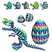 utosday Easter Eggs Filled with Dinosaur Toys 3D Printed Animals Mystery Crystal Dragon Egg with Articulated Tyrannosaurus Rex Easter Basket Stuffers Fidget Toy for Adults Kids Candy - Image 2