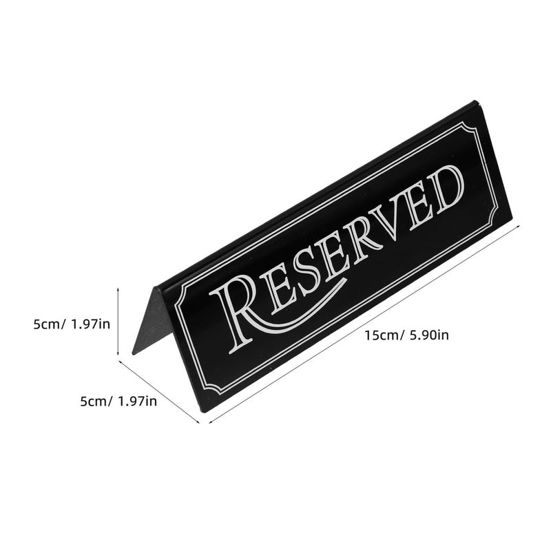 Double Sided Acrylic Table Reserved Sign Black Frame For Restaurant Wedding Event - Image 3