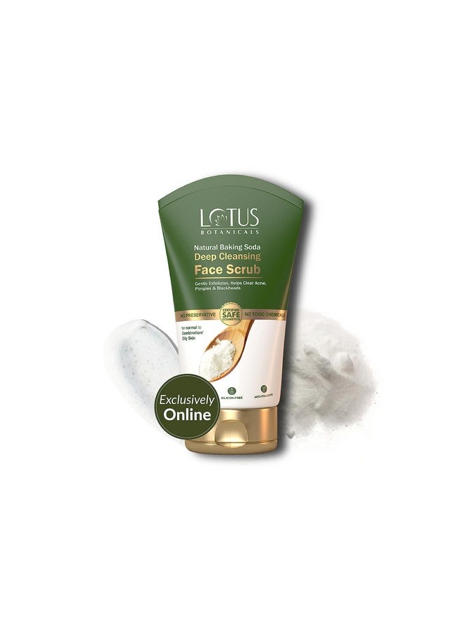LOTUS BOTANICALS Baking Soda Deep Cleansing Face Scrub| Oil Control, Anti - Acne | Sulphate, Silicon & Chemical Free | For Normal/Oily Or Combination Skin | 100G  - Image 1