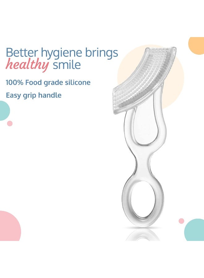 لوفلاب جهاز تدليك اللثة من السيليكون من لوف لاب بيبي، فرشاة أسنان أولية للمبتدئين للأطفال والرضع، فرشاة أسنان ثلاثية الشعيرات - Image 2