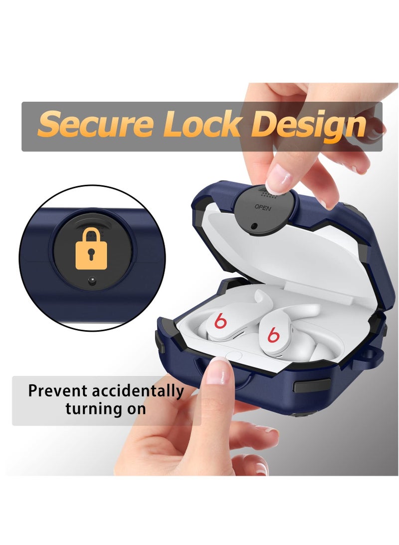 Zikra Case for Beats Fit Pro, Protector Compatible with Beats Fit Pro 2021 with Switch Lock/Keychain/Silicone Anti-Drop Bracelet, Secure Lock,  Blue - Image 2