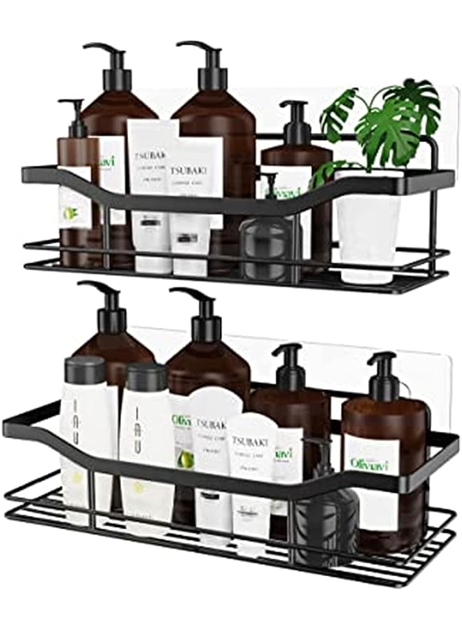 Raxoom Shower Caddy Shelf Organizer Rack with Soap Dish Holder, Bathroom Organizer Shelf Kitchen Storage Rack Wall Mounted Adhesive No Drilling Rustproof- 3 Pack (B) - Image 1