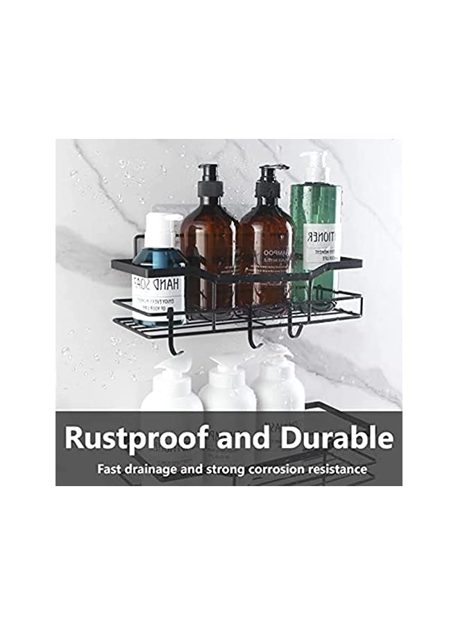Raxoom Shower Caddy Shelf Organizer Rack with Soap Dish Holder, Bathroom Organizer Shelf Kitchen Storage Rack Wall Mounted Adhesive No Drilling Rustproof- 3 Pack (B) - Image 3