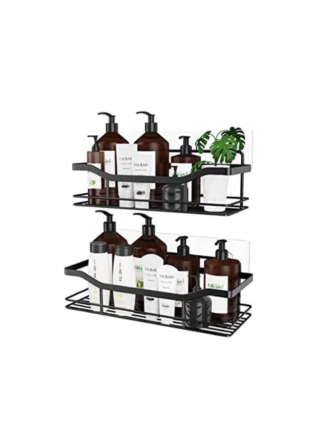 Raxoom Shower Caddy Shelf Organizer Rack with Soap Dish Holder, Bathroom Organizer Shelf Kitchen Storage Rack Wall Mounted Adhesive No Drilling Rustproof- 3 Pack (B) - Image 2