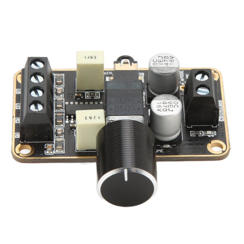 Class D Power Amplifier Board 5W Stereo DC 5V Black Gold PCB - KEMET Capacitors Full Protection Digital Amplifier Module for LCD TVs Multimedia Speakers - Image 1