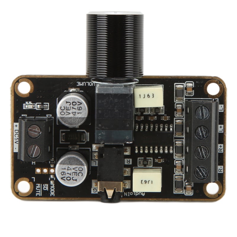 Class D Power Amplifier Board 5W Stereo DC 5V Black Gold PCB - KEMET Capacitors Full Protection Digital Amplifier Module for LCD TVs Multimedia Speakers - Image 3