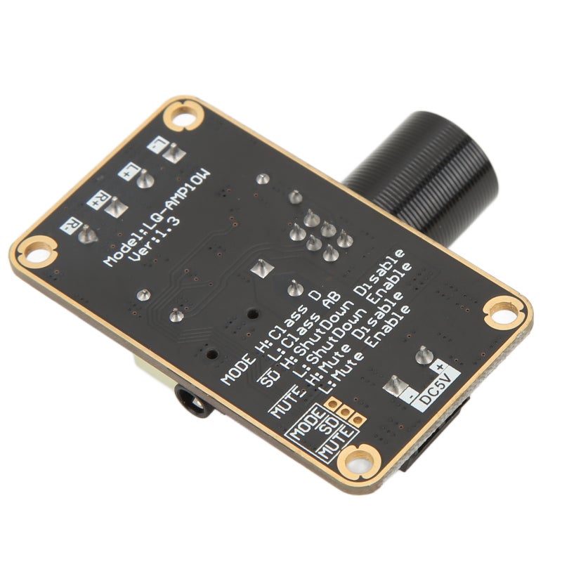 Class D Power Amplifier Board 5W Stereo DC 5V Black Gold PCB - KEMET Capacitors Full Protection Digital Amplifier Module for LCD TVs Multimedia Speakers - Image 5