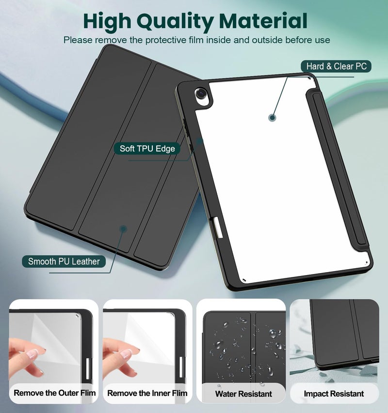 E NET-CASE Detachable Magnetic Case for Samsung Galaxy Tab S11 2025 11 Inch (SM-X736B/ SM-X730), Ultra Clear Back Scratch-Proof Lightä¸¨Easy to Detach & Attachä¸¨Auto Sleep/Wake (Black) - Image 5