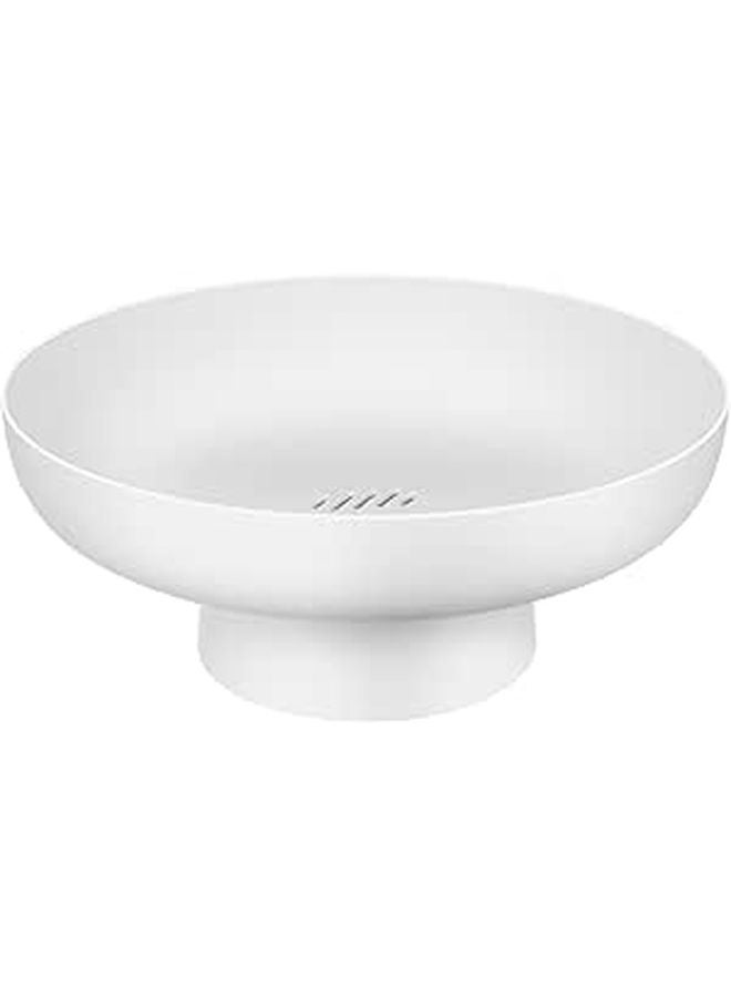 White Fruit Bowl with Drainage Basket Multipurpose Kitchen Counter Snack Holder - Image 1