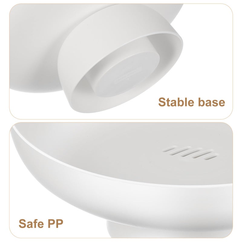 White Fruit Bowl with Drainage Basket Multipurpose Kitchen Counter Snack Holder - Image 4