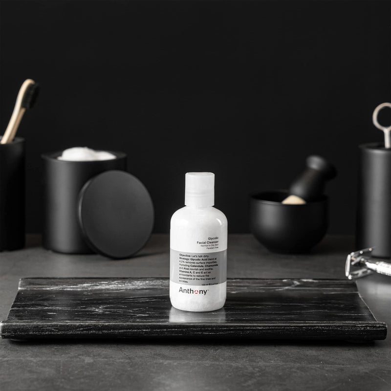 Anthony Glycolic Facial Cleanser for Men, Daily Exfoliating & Hydrating Face Wash, Shave Prep, Non-Foaming, Deep Cleansing, Gentle on Sensitive Skin, Removes Dirt & Oil, Smooths Texture, 3.4 Fl Oz - Image 2