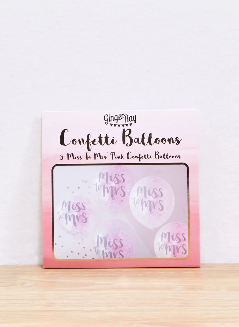 Ginger Ray 12" Miss To Mrs Confetti Balloon