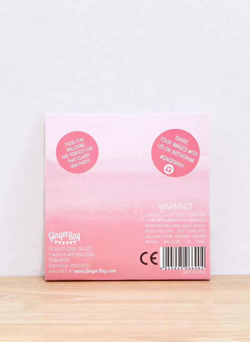 Ginger Ray 12" Miss To Mrs Confetti Balloon