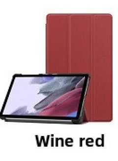 Applicable To Samsung Tab A8 SM-X200 X205 Tablet Protective Case A7 Tri-fold S9FE/S6lite Casco-Color:Wine Red-Applicable Model:A7lite