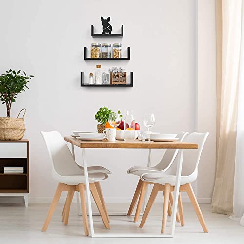 UHUD Crafts Hanging Floating Wall Mount Display U Shape Wall Shelf, Engineered Wood Wall Rack Shelf for Living Room Decoration, Showcase and for Storage (Matte Finish, Black) Set of 3 - Image 2