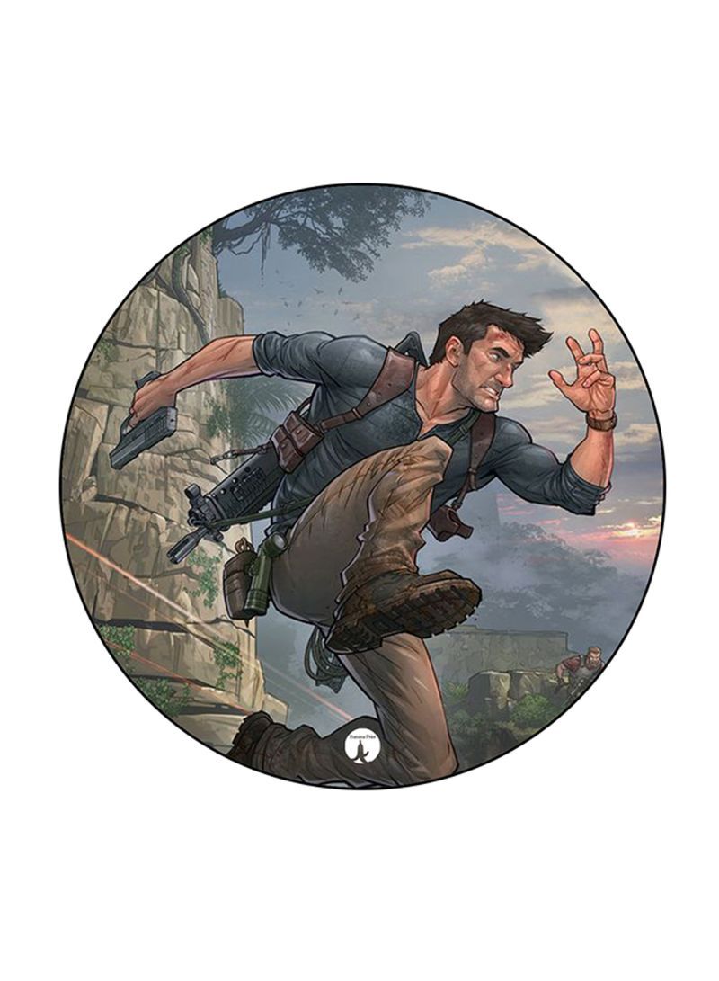 RKN Video Game Uncharted Printed Round Pin Badge Multicolour - Image 1