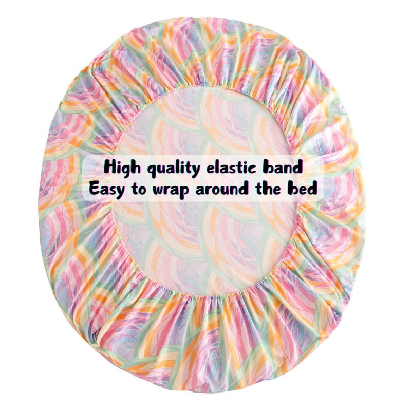 SDY 4PCS Rainbow Bed Sheet Set Queen, Super Colorful Mermaid Bed Sheets Set for Girls, Boys, Kids and Toddler, Bed in a Bag Packaged with 1 Fitted Sheet+ 1 Top Flat Sheet + 2 Pillowcases - Image 5