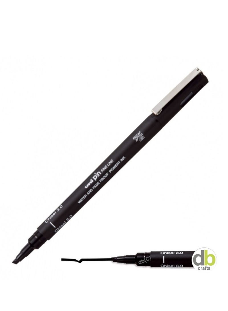 Uni Pin 12-Piece Unipin Chisel Tip Drawing Pen 3.0mm Tip Black Ink - Image 2