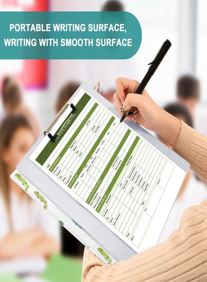 Fustylead Watercolor Blue-Green Desert Cactus and Grass 3 Ring Binder 1.5" Decorative D-Ring Binder with Clipboard&3 Clear Pockets, Holds 200 Sheets A4 Size Paper Waterproof Binders for School Home Office - Image 4