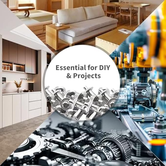 PACK OF 100 ALUMINIUM CORE RIVETS: 5 X 7 + 5 X 13 MM CORE RIVETS EXPANSION, FOR FIXING METAL, PLASTIC, WOOD, ALUMINIUM CORE RIVETS WITH ROUND HEAD, DRIVE RIVETS, ALUMINIUM RIVETS, SEMI-ROUND HEAD CORE - Image 3