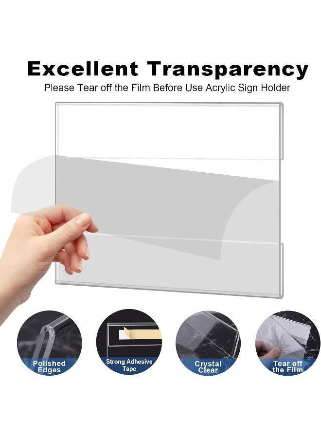 Slasa SLASA 8 Pack Acrylic Sign Holder 4x6 Inch – Horizontal Wall Mount Clear Plastic Frame with Double-Sided Adhesive Tape – No Drilling Required – Menu, Poster, Memo Display for Office, Store, Restaurant - Image 2