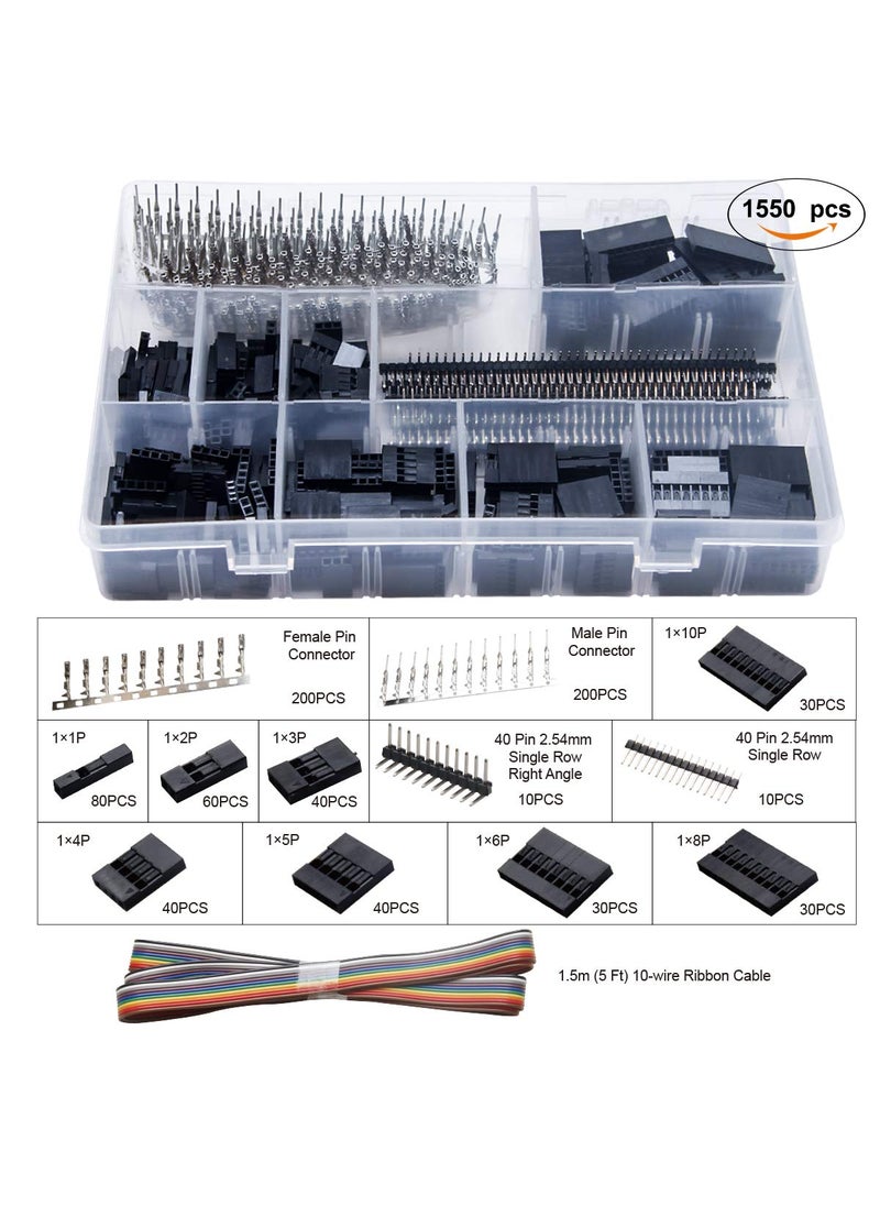 Preciva Crimping Tool Kit, Preciva Dupont Ratcheting Crimper Plier Set with 1550PCS 2.54mm Dupont Connectors and 460pcs 2.54mm JST-XH Connectors for AWG 26-18(0.1-1mm²)  - Image 4