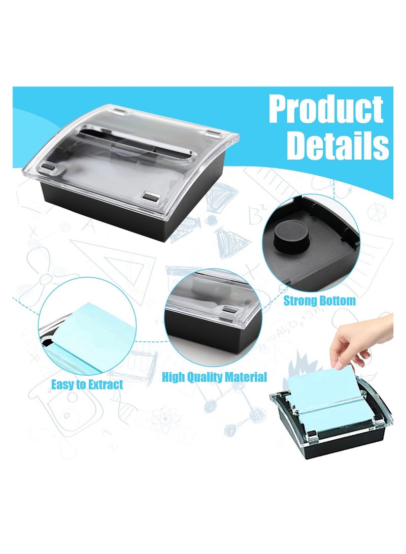 KASTWAVE Black Base Clear Top Pop-up Sticky Notes Holder Container Include 2pcs for Office Hospital Store - Image 3