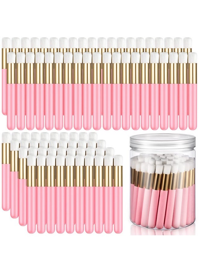 Nuenen - 100 Pieces Lash Cleansing Bath Brushes With Container Eyelash Extension Cleanser Brushes Lash Cleaner Brush Lash Shampoo Brushes For Eyelash Extensions Prolong Lash Cleanser Supplies Pink - Image 1