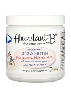 Sufficient-C Sufficient C, Abundant-B High Dosed B-12 & Biotin Drink Mix, Pink Lemonade, 108 g  - Image 1