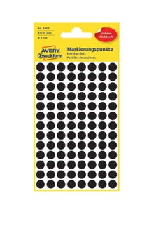 AVERY Avery Zweckform 3009 Color coding dot permanent stickers Ø 8 mm, Set of 416, Black  - Image 1