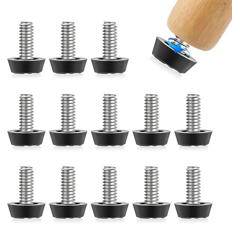 M8x18 Galvanized Steel Leveling Feet 24pcs For Stable Tables Chairs Cabinets Legs - Image 1