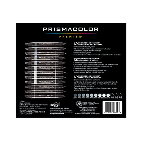 Prismacolor 3622 Premier Double-Ended Art Markers, Fine and Chisel Tip, Cool Grey, 12-Count - Image 5