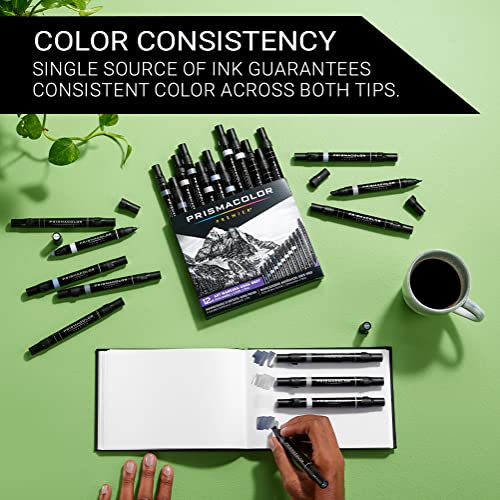 Prismacolor 3622 Premier Double-Ended Art Markers, Fine and Chisel Tip, Cool Grey, 12-Count - Image 4
