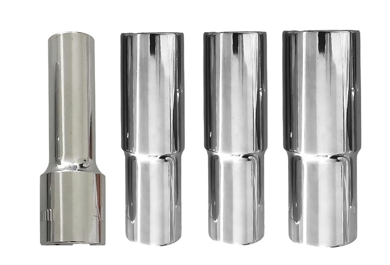 4 NEX 14mm + 16mm + 17mm + 21mm, 1/2" Drive Hex Long Chrome Vanadium Steel, Anti Rust, Heavy Duty Socket - Image 1