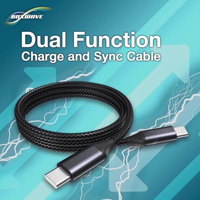 BoxWave Cable Compatible With Xhorse Vvdi Key Tool Max Directsync Pd Cable (3Ft) Usb-C To Usb-C (100W), Type C Braided Charge And Fast Sync Jet Black - Image 3