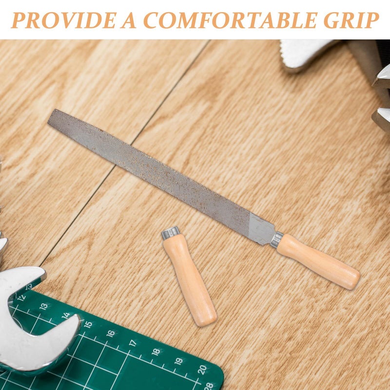 4pcs Wooden File Handles Small 4mm Ergonomic Grip Replacement for Metal Working Tools DIY Repair - Image 4