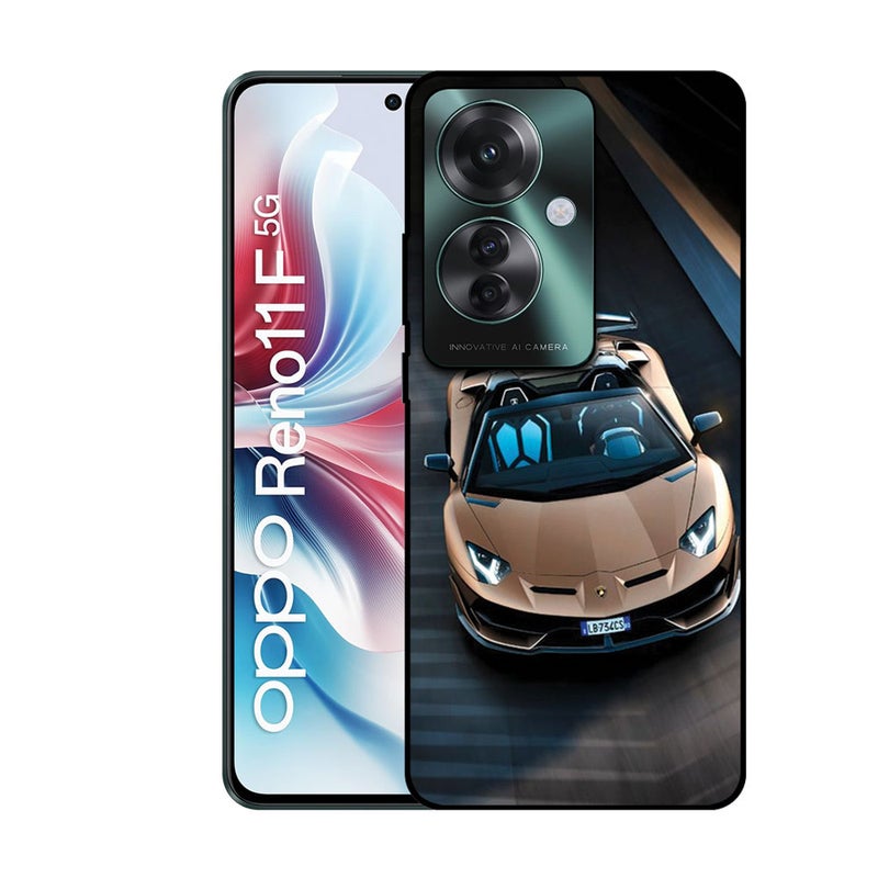 EYE CATCH Printed Protective Case Cover For Oppo Reno 11 F -  Lamborghini Brown Car - Image 1