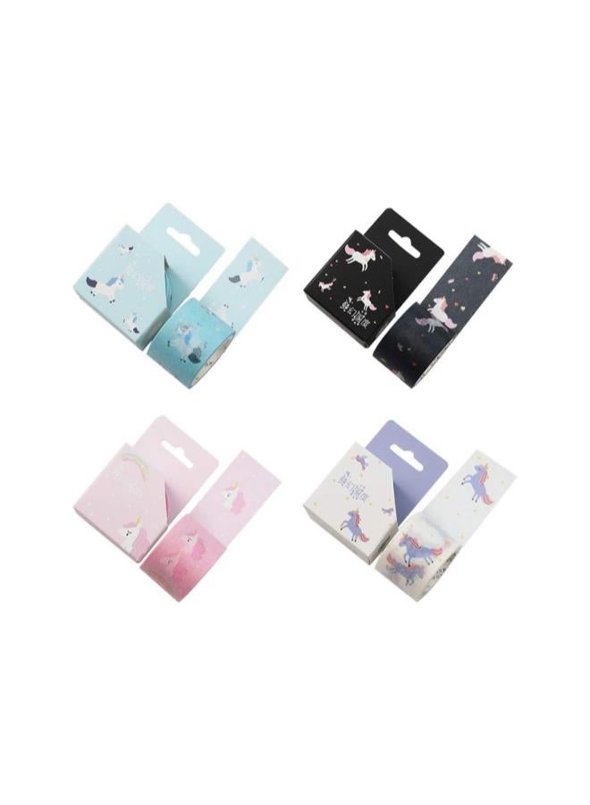 klarako 4pcs DIY Paper Washi Masking Tapes Cute Horse Unicorn Decoration Adhesive Tapes Scrapbooking (As Shown) - Image 1