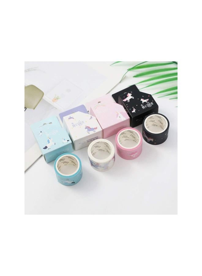 klarako 4pcs DIY Paper Washi Masking Tapes Cute Horse Unicorn Decoration Adhesive Tapes Scrapbooking (As Shown) - Image 3
